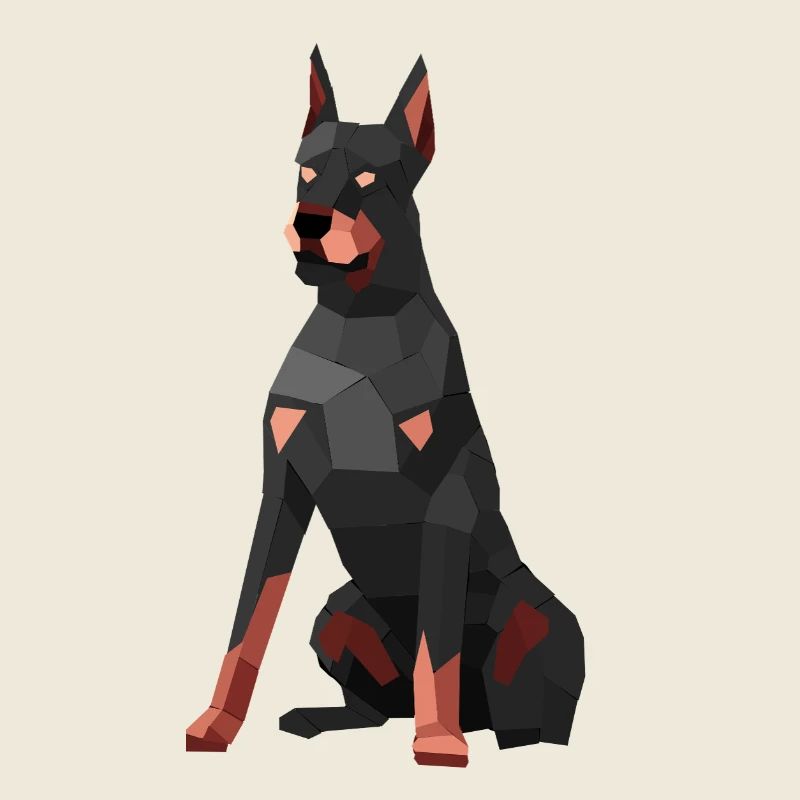Modern Doberman – low poly art