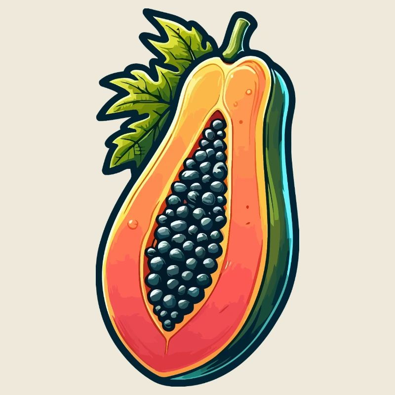 Blutpapaya, lebendige Illustration