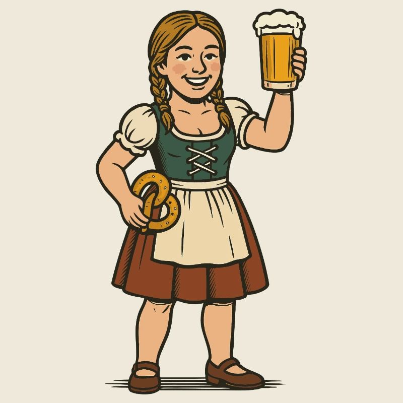 Junge Frau mit Dirndl und Bierkrug