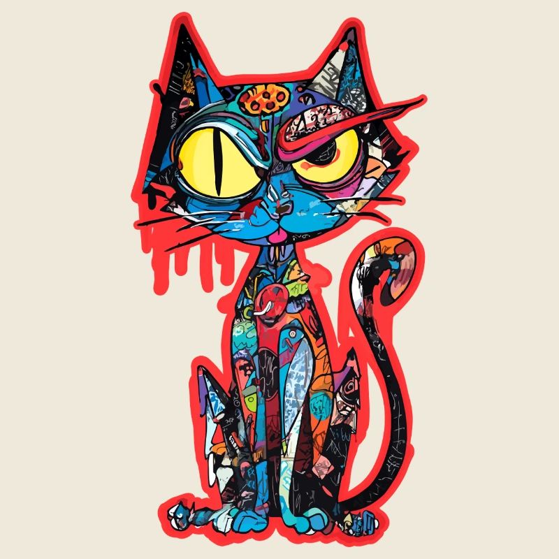 Katze Kunst Bunt