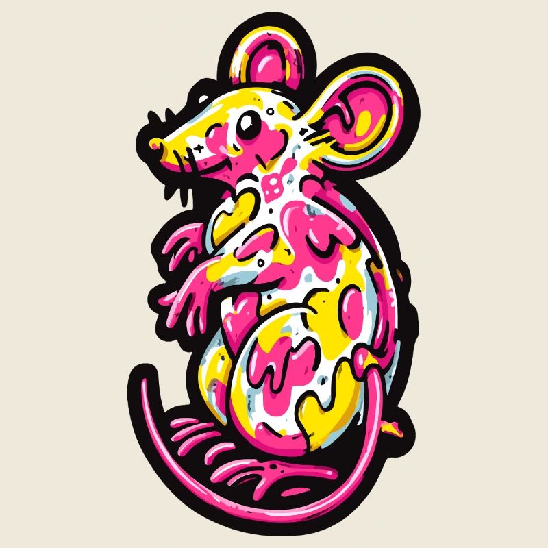 Maus Ratte Bunt Kunst