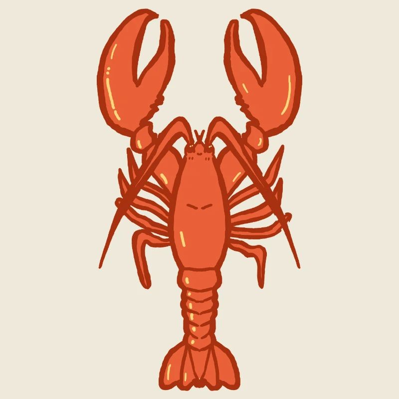 Illustration de homard rouge - Conception de fruits de mer côtiers