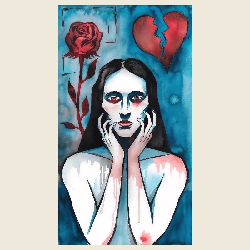 Amour brisé, dame en deuil