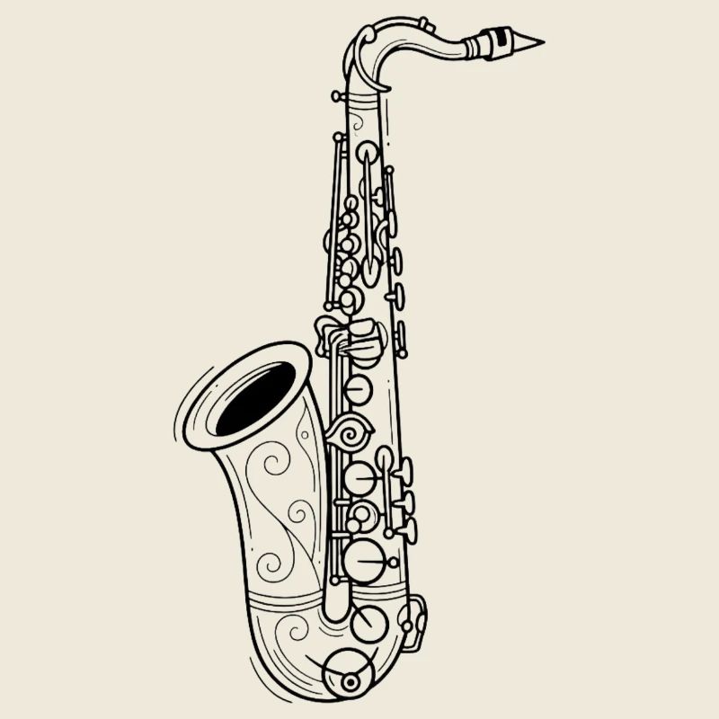 Saxophon Ornament Skizze