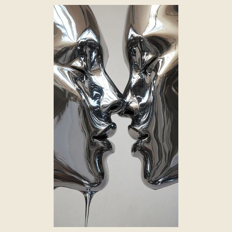 Figurines Silver Kissing