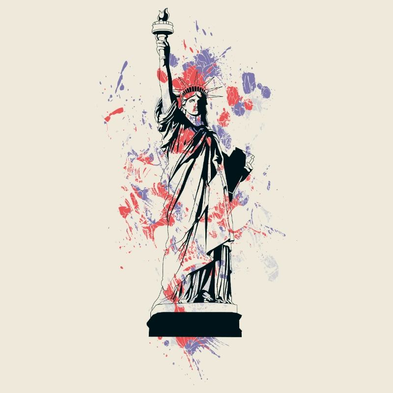 Statue of Liberty splashed with paint