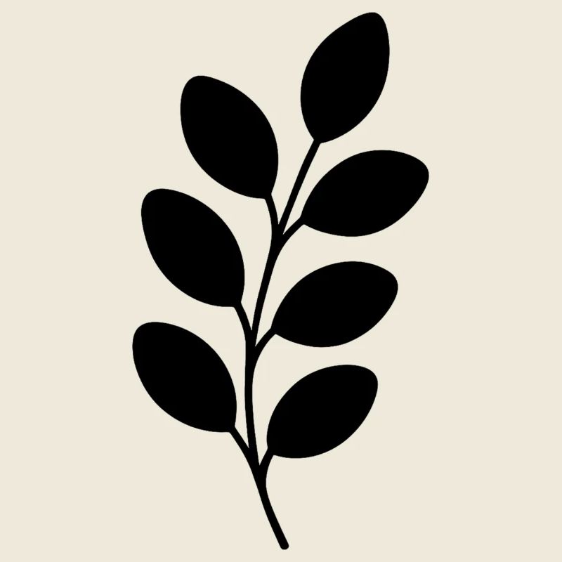 Schwarzsilhouette Blattzweig