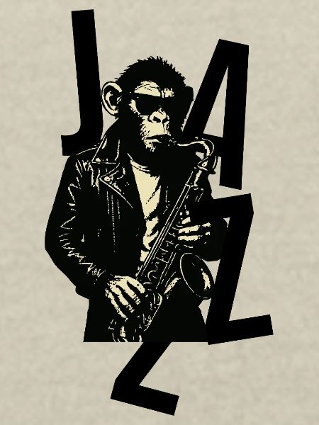 Saxophone Monkey in Leather