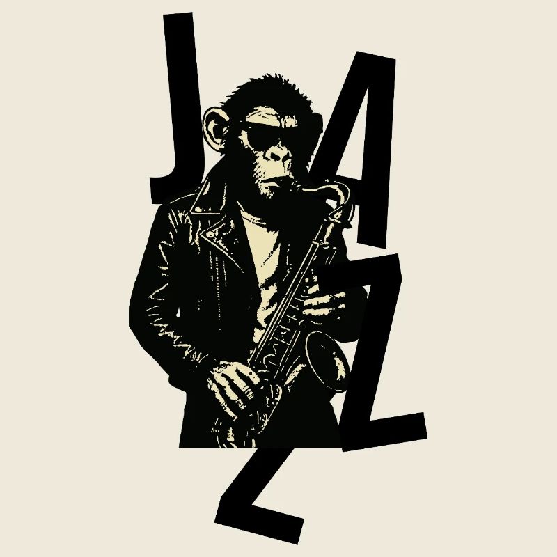 Singe saxophone en cuir