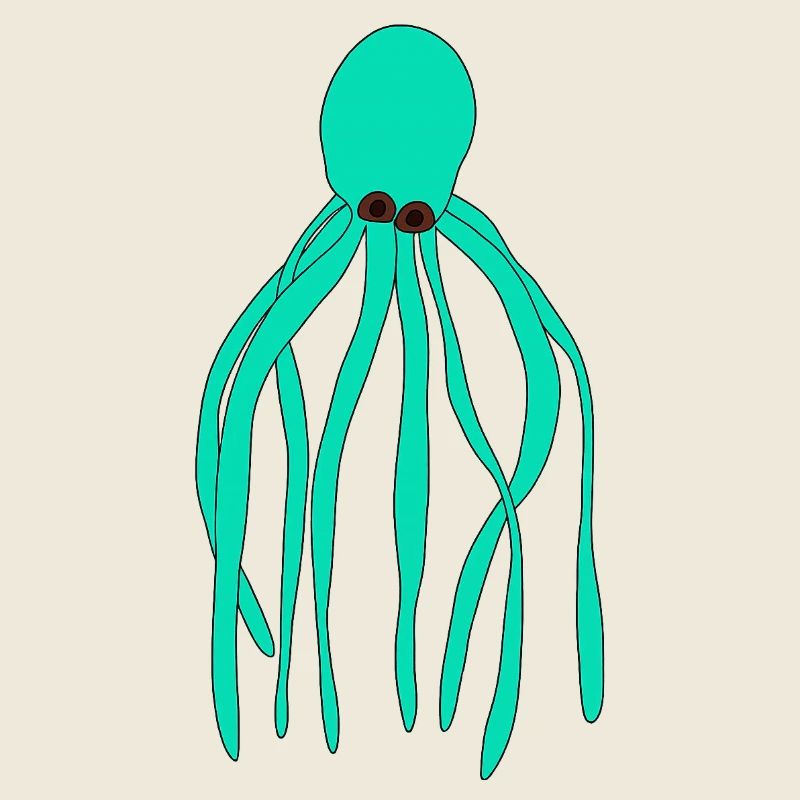 Pieuvre turquoise