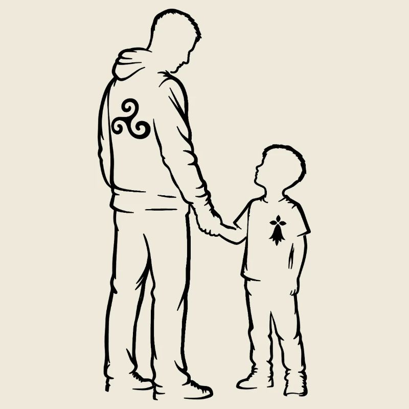 Brittany Father Son Breton Silhouette Triskell