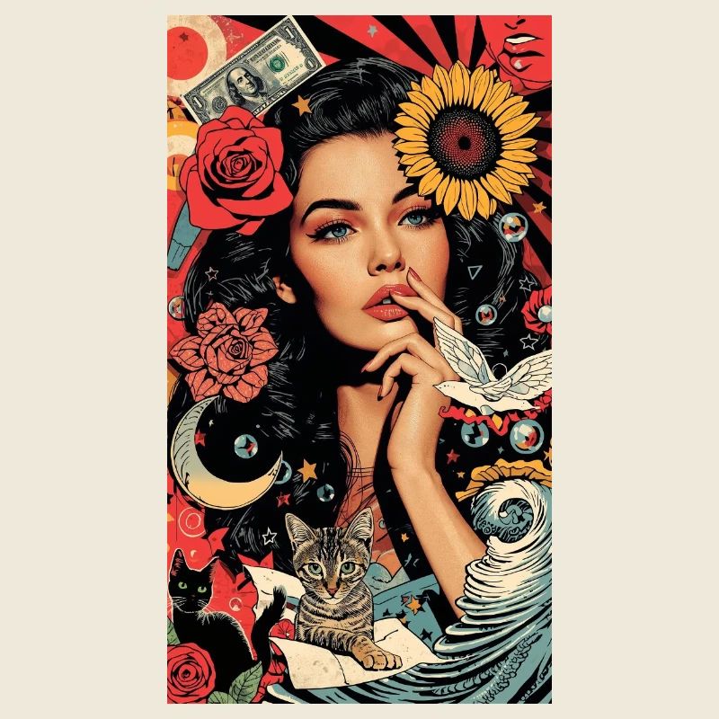 Buntes Pop-Art-Blumenmuster