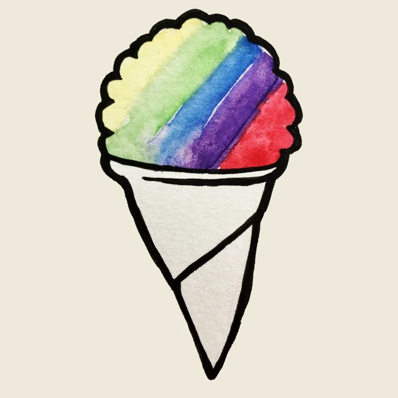 Regenbogen-Aquarell-Cremekegel