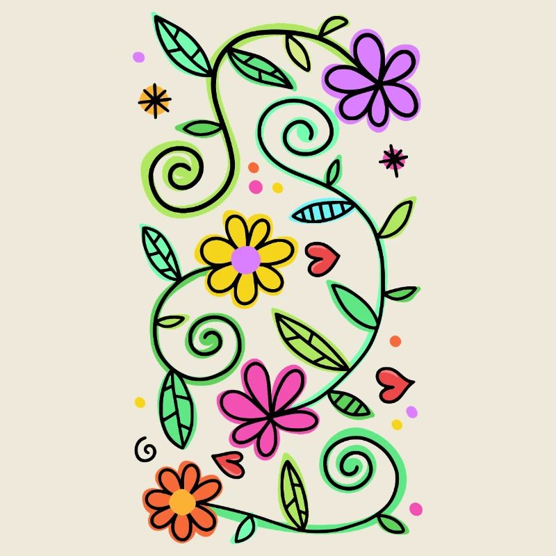 Decorative Doodle Daisy Flowers
