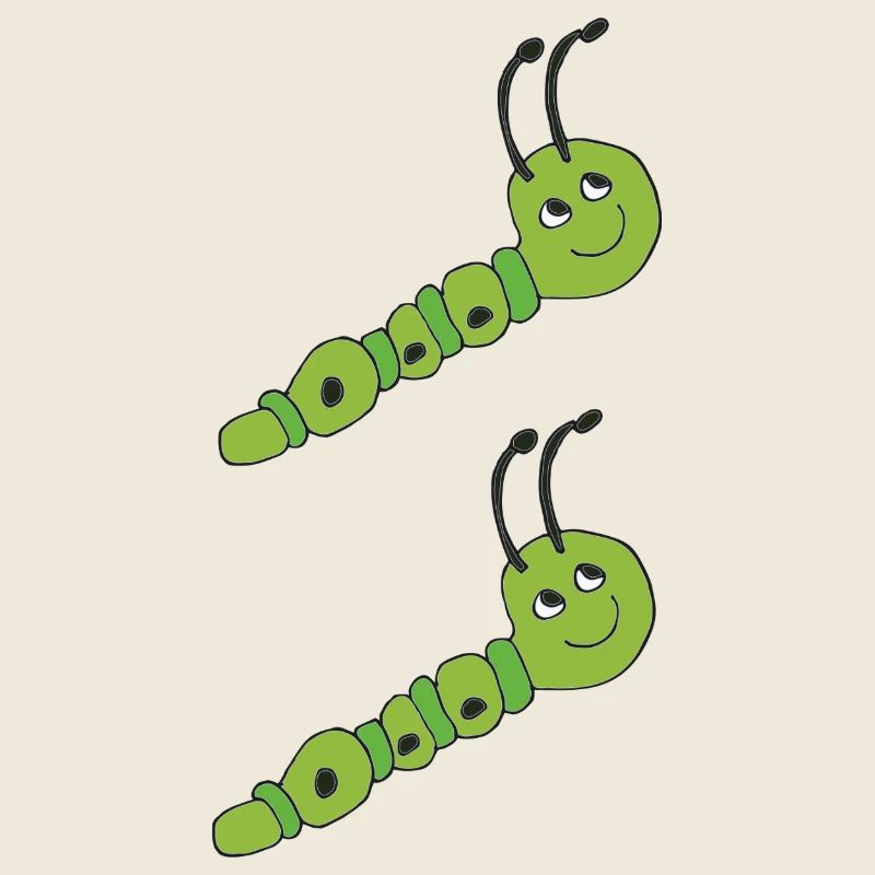 Green caterpillar cartoon