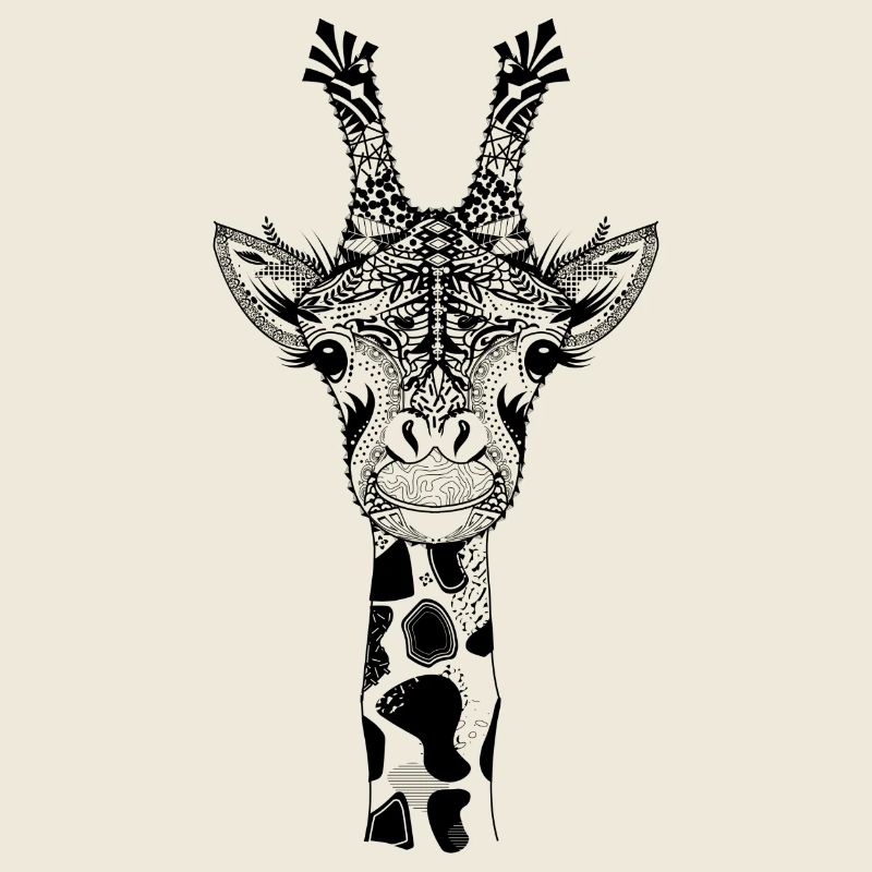 A la tête d'une girafe