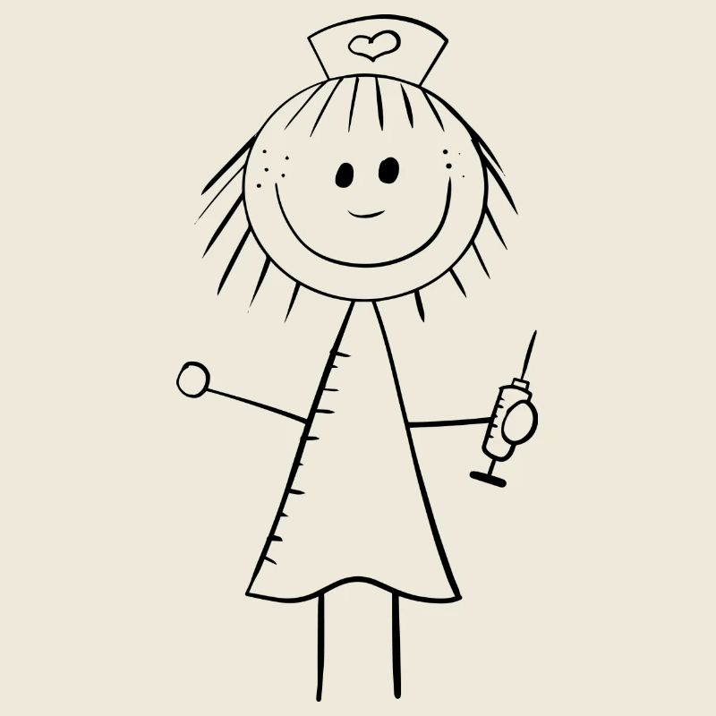 Figure de bâton infirmière drôle