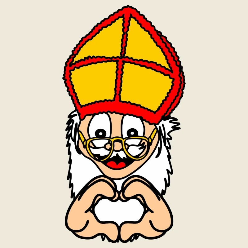 Sinterklaas with hand gesture heart