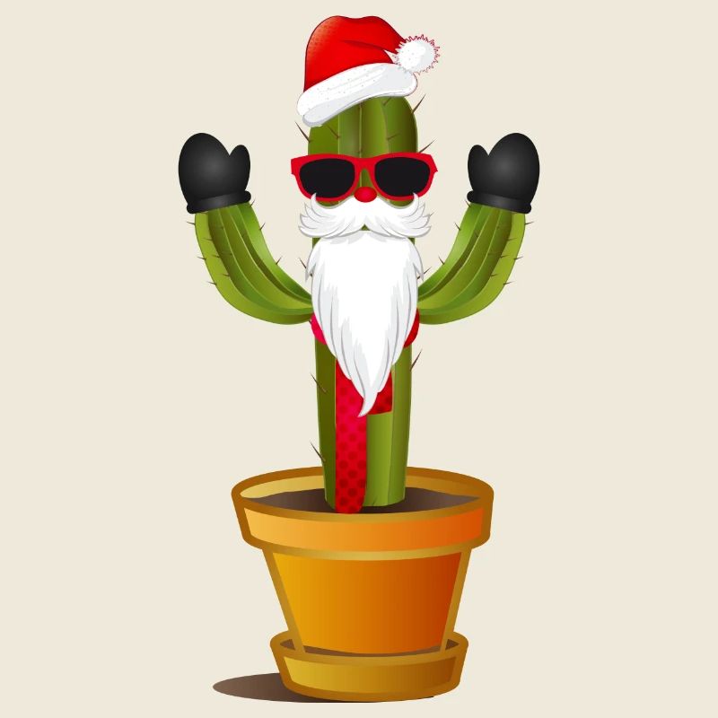 drôle de cactus Père Noël pour Noël