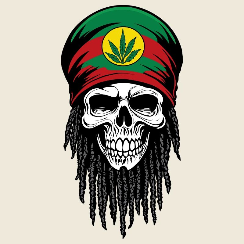 CASQUETTE RASTA SKULL