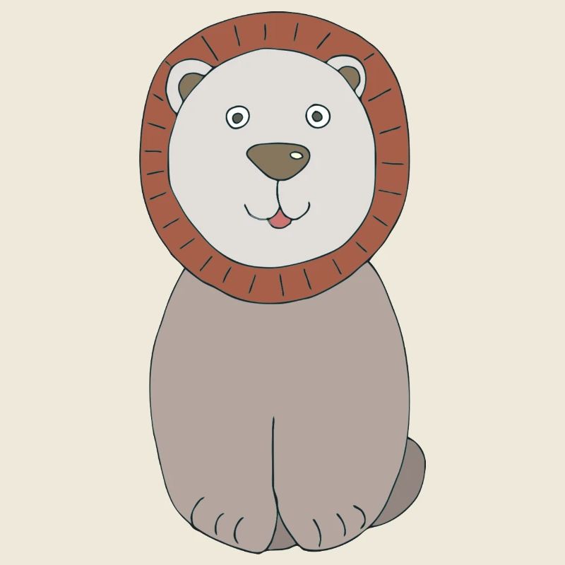 Tête de lion au visage amical