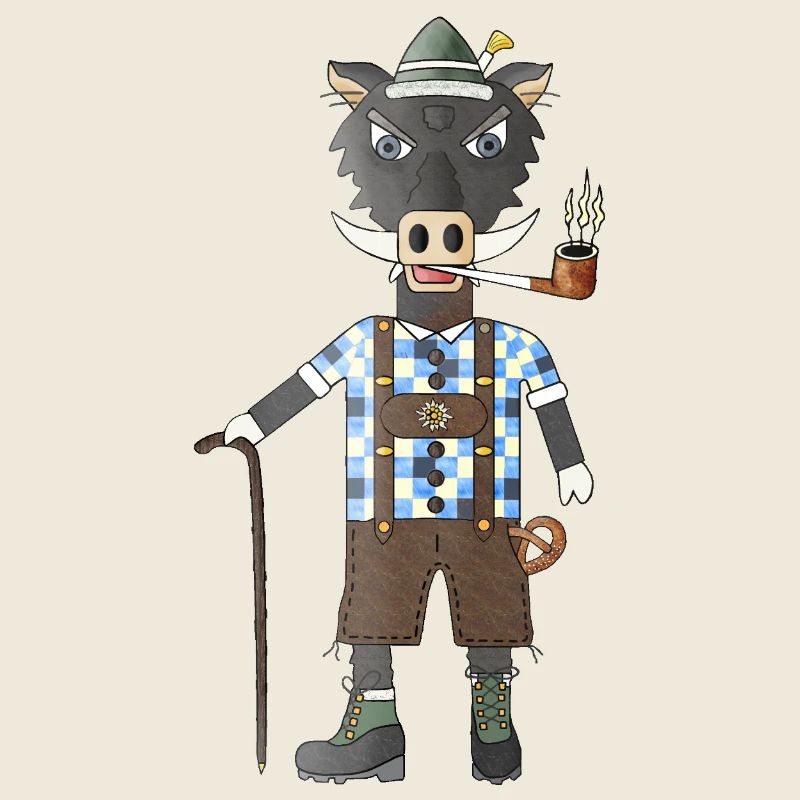 Gipfelgrunzer Wildschwein auf Wanderschaft