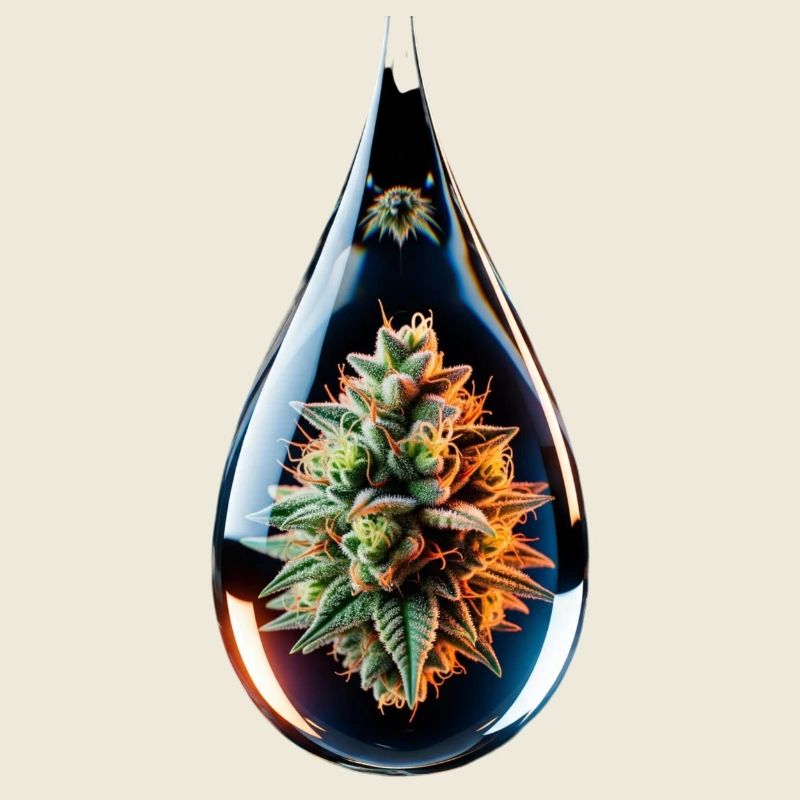 Cannabisbud im Glastropfen - Hanf - Weed