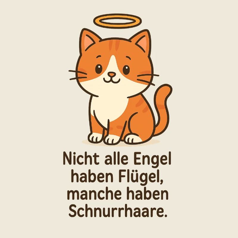 Süßer Katzenengel mit humorvollem Spruch