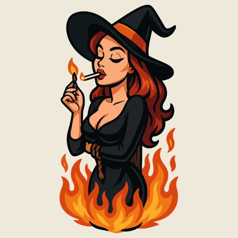 Sorcière en flammes 