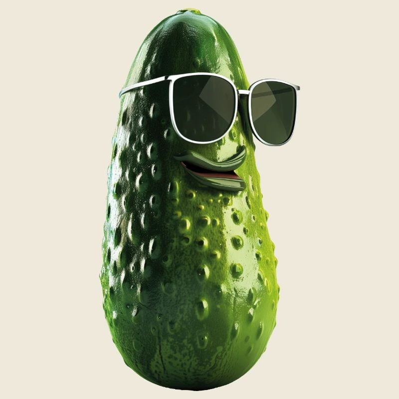 Gurke Pickle mit Sonnenbrille