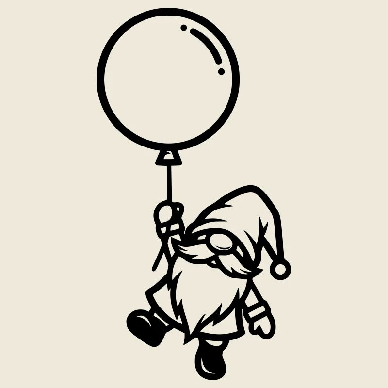 Gnome avec silhouette de ballon