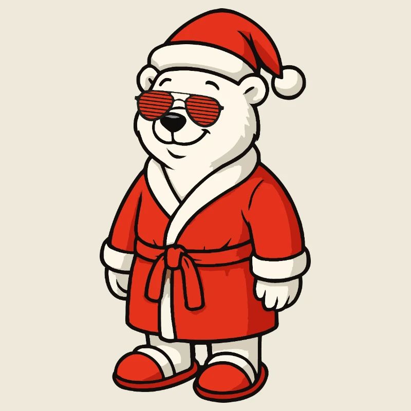 Winter Bär im Santa Outfit