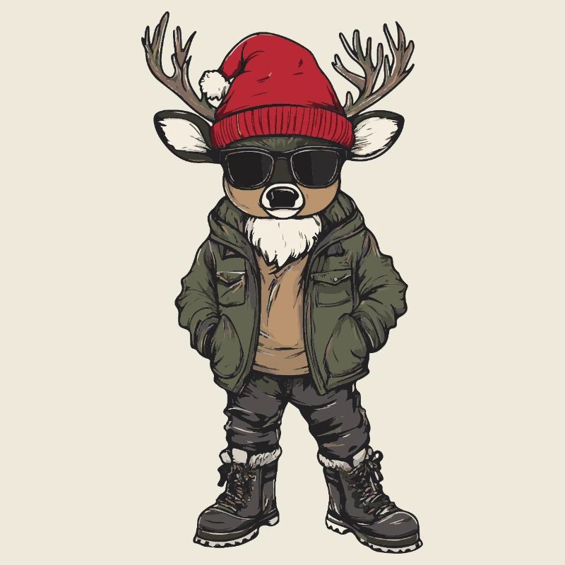 Cerf, Noël, hiver