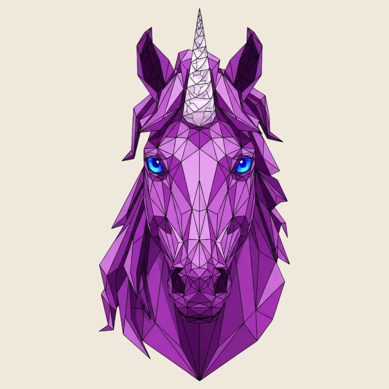 Lila Geometrischer Einhorn