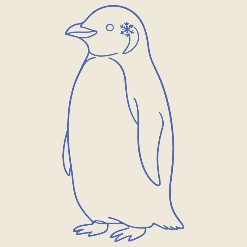 Dessin de lignes de silhouette minimaliste Penguin