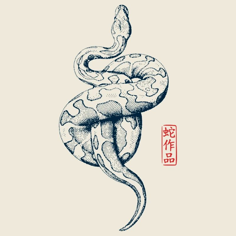 Python mit Kanji Stempel