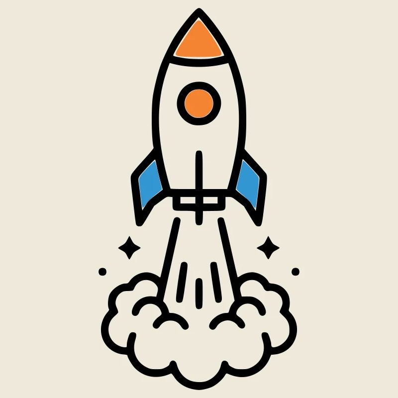 Rocket Launch Space Comic