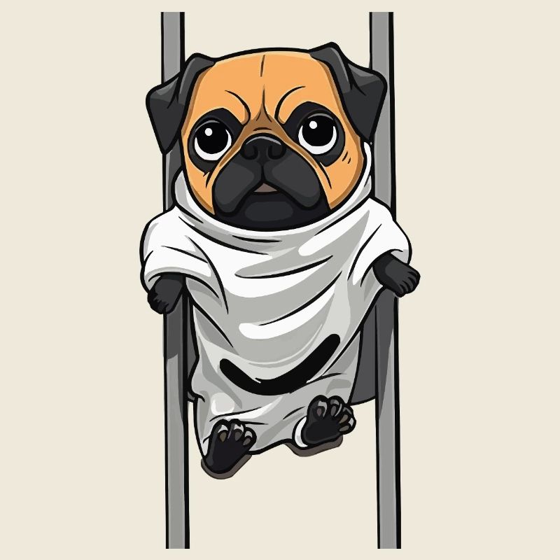 Pug Geist im Laken