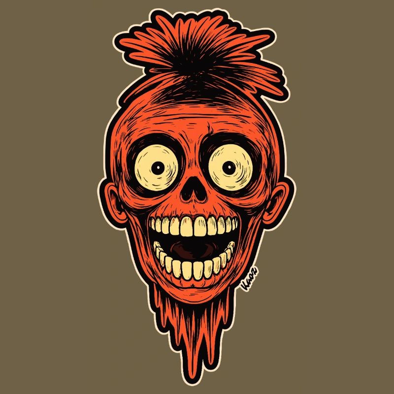 Crimson Skull Mohawk Maskottchen