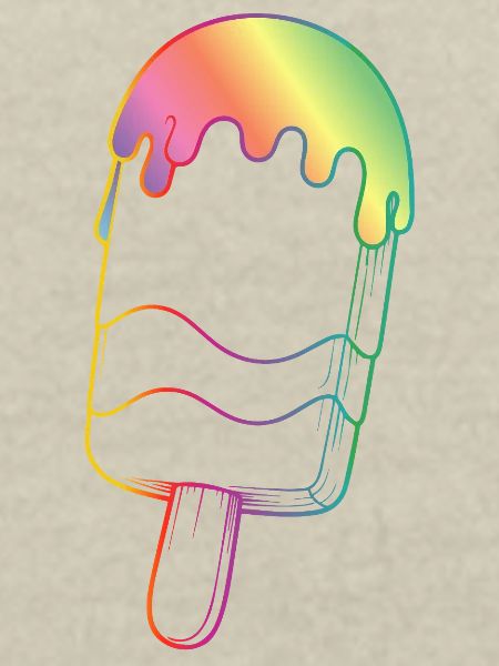 Regenbogen Eis Outline Neon Style 