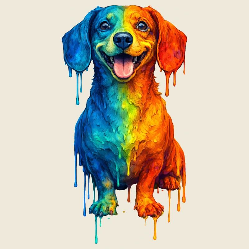 Teckel aux couleurs vives