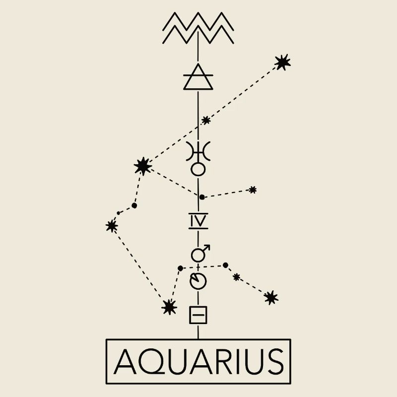 Aquarius - Wassermann Sternzeichen - schwarz