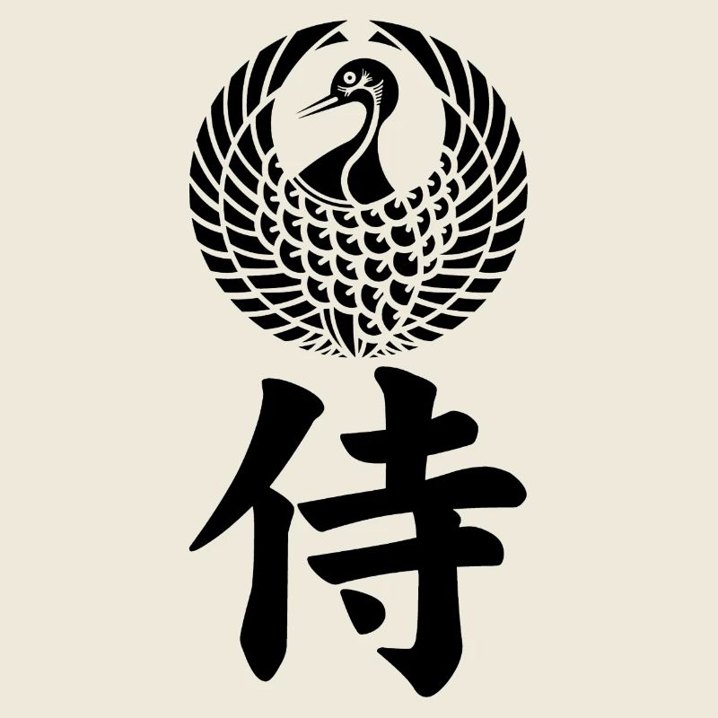 Emblème samouraï du clan Mori (noir)