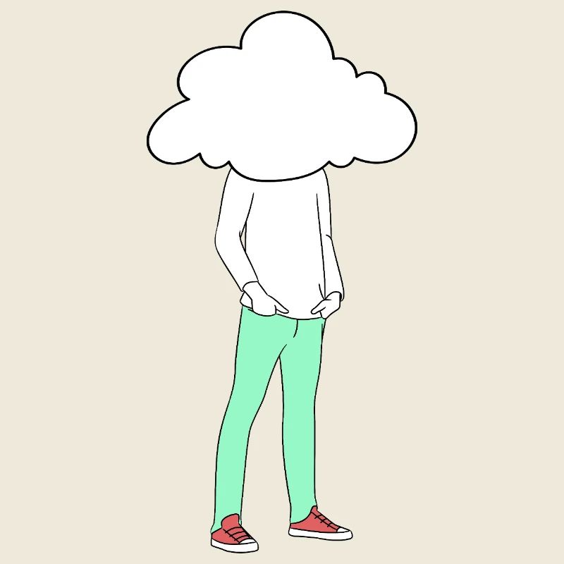 Kopf in den Wolken