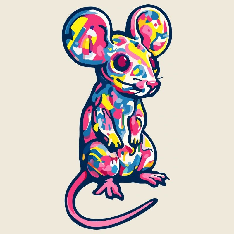 Maus Kunst Bunt Ratte