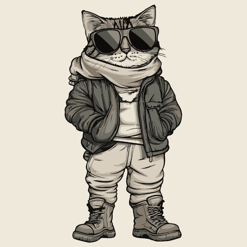 Katze Cool Winter