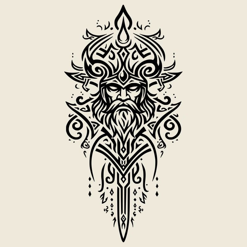 Mächtiges Stammes-Wikingermuster, Symbol der Stärke