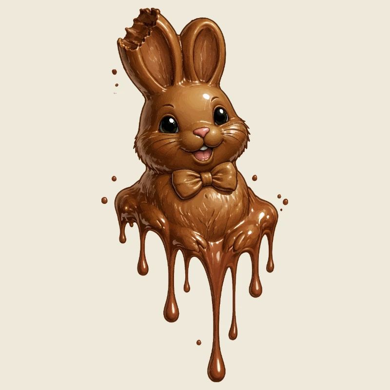 Melting chocolate bunny