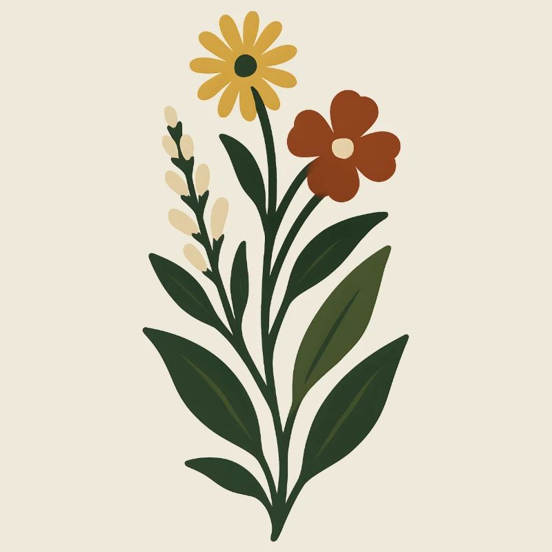 Spring Flowers Minimal Art