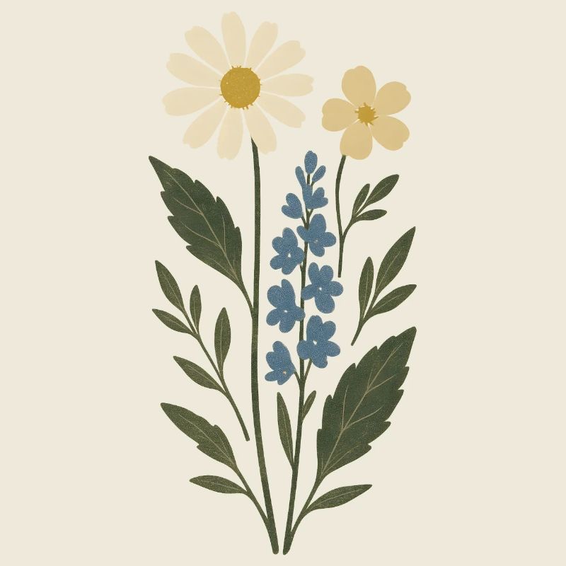 Collage de fleurs de marguerite lavande